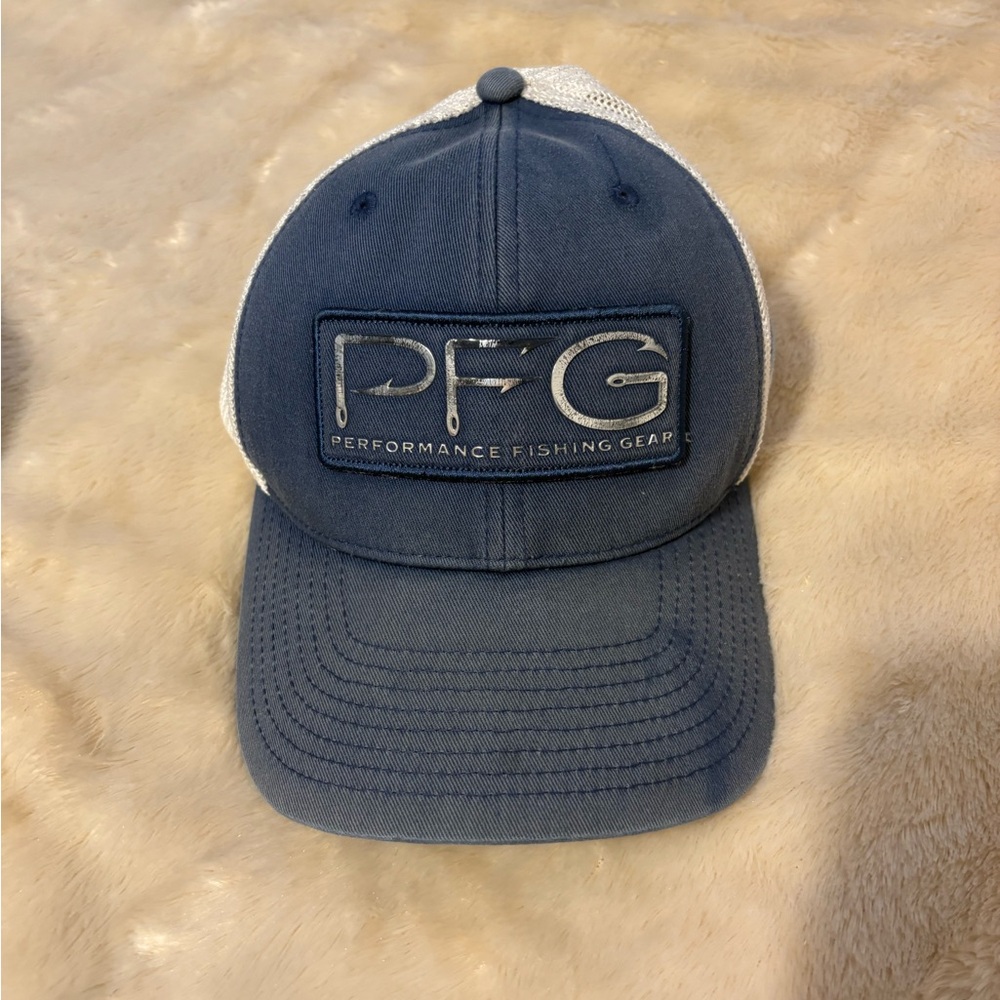 Columbia PFG Navy and White Mesh Hat